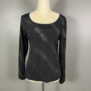 Vintage Y2K Knit Top M Nylon Rainbow‎ Glitter Disco Whimsygoth Fairy Grunge Glam